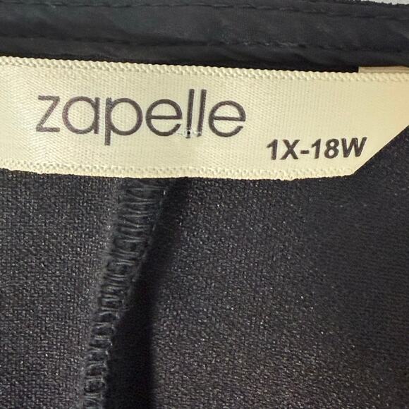 Zapelle Black Dress 1X Sheer Floral Embroidered Sleeve Midi Plus 18W - Picture 8 of 9